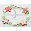 Fashion 2012 Joya Red Star Pearl Shell Beaded Anklet